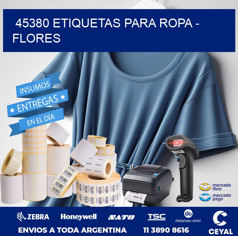 45380 ETIQUETAS PARA ROPA - FLORES