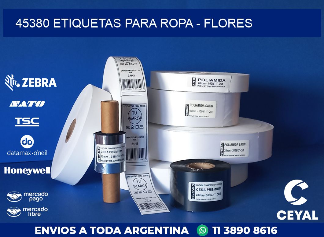 45380 ETIQUETAS PARA ROPA - FLORES