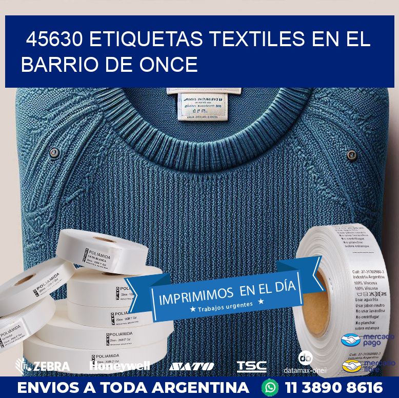 45630 ETIQUETAS TEXTILES EN EL BARRIO DE ONCE