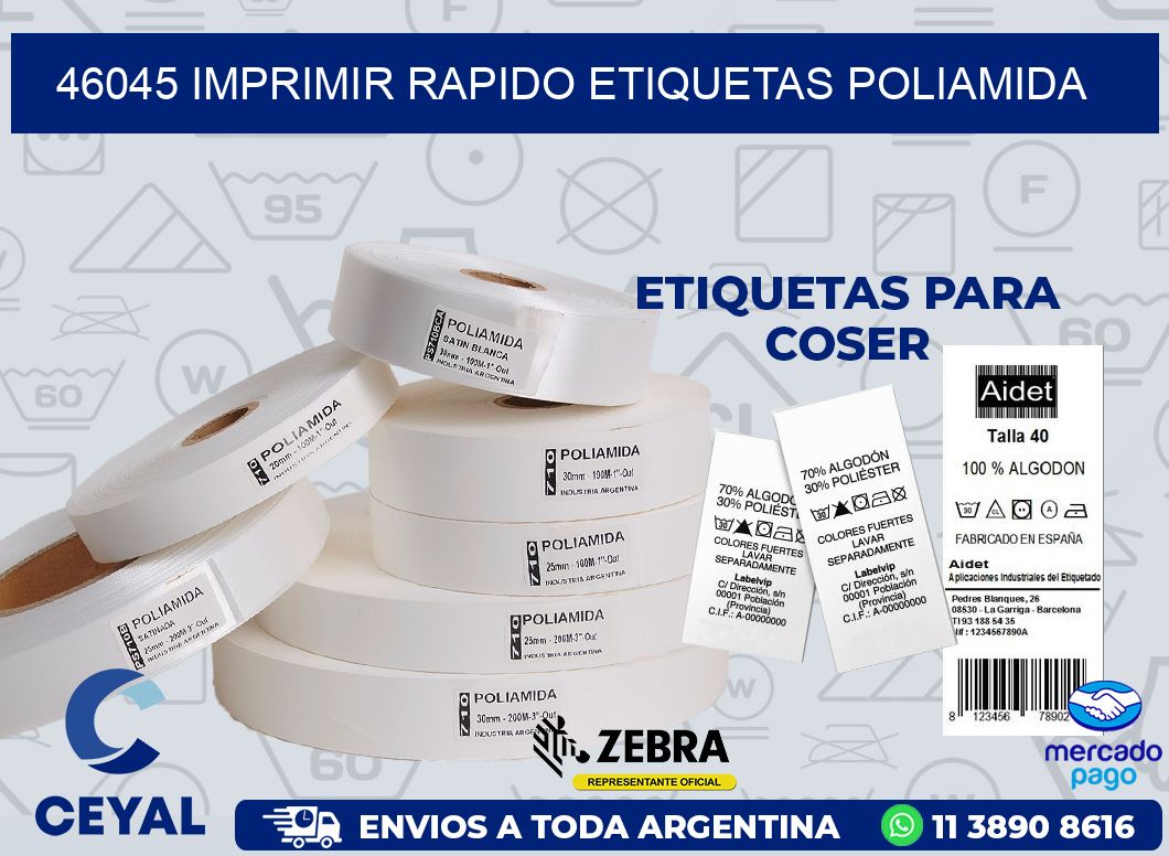 46045 IMPRIMIR RAPIDO ETIQUETAS POLIAMIDA