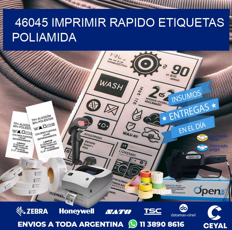 46045 IMPRIMIR RAPIDO ETIQUETAS POLIAMIDA