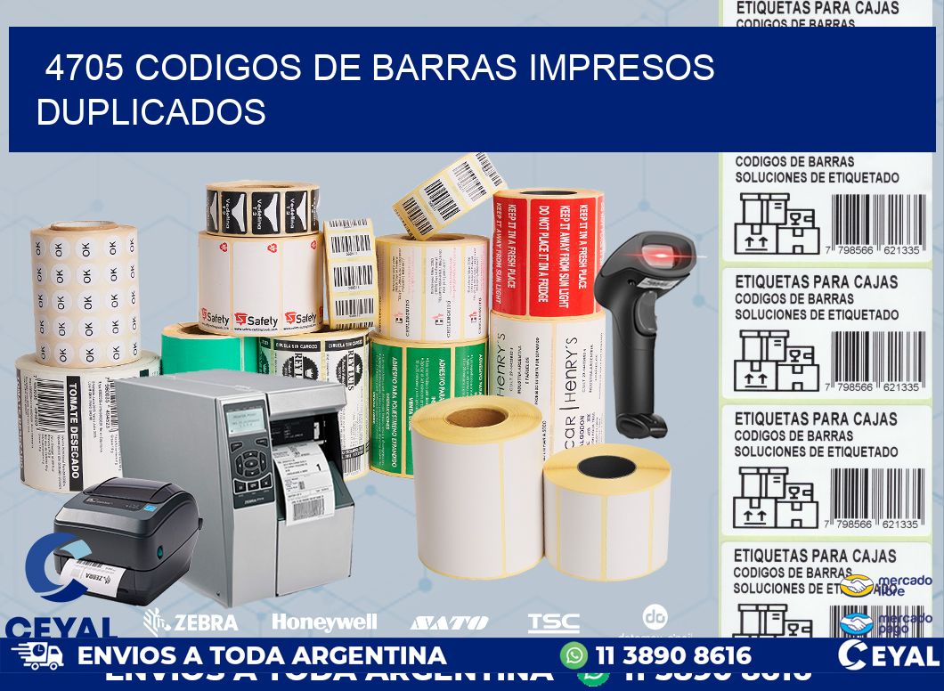 4705 codigos de barras impresos duplicados