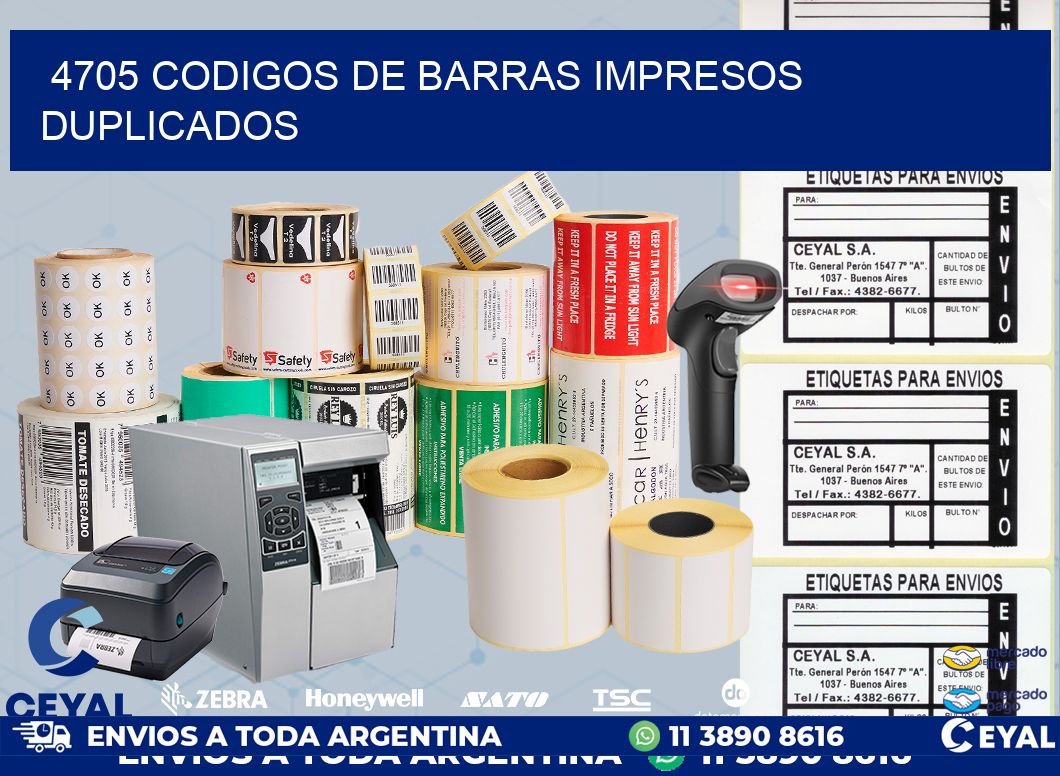 4705 codigos de barras impresos duplicados