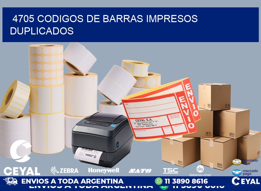 4705 codigos de barras impresos duplicados
