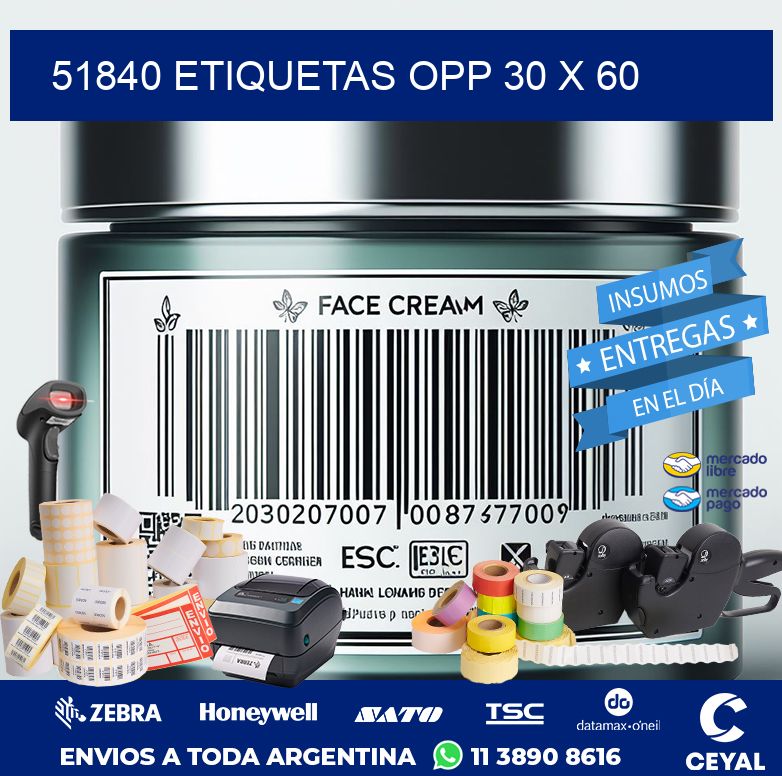 51840 ETIQUETAS OPP 30 X 60