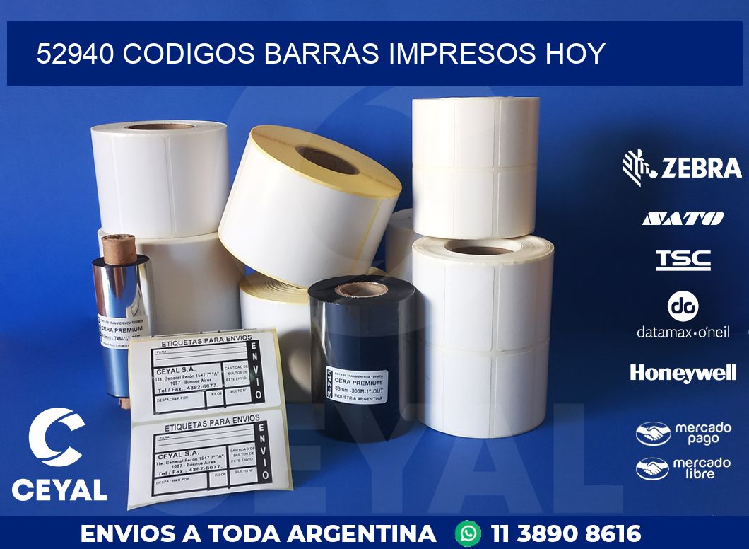 52940 CODIGOS BARRAS IMPRESOS HOY