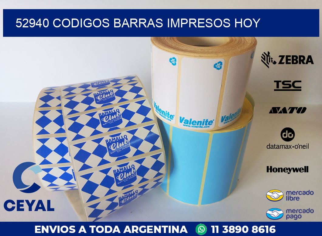52940 CODIGOS BARRAS IMPRESOS HOY