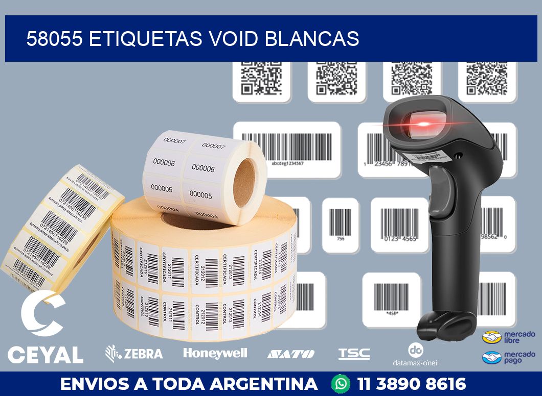 58055 ETIQUETAS VOID BLANCAS