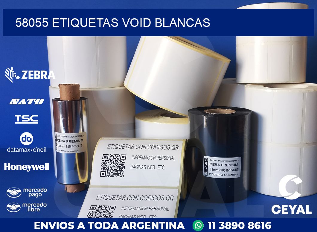 58055 ETIQUETAS VOID BLANCAS