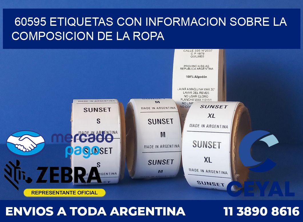 60595 ETIQUETAS CON INFORMACION SOBRE LA COMPOSICION DE LA ROPA