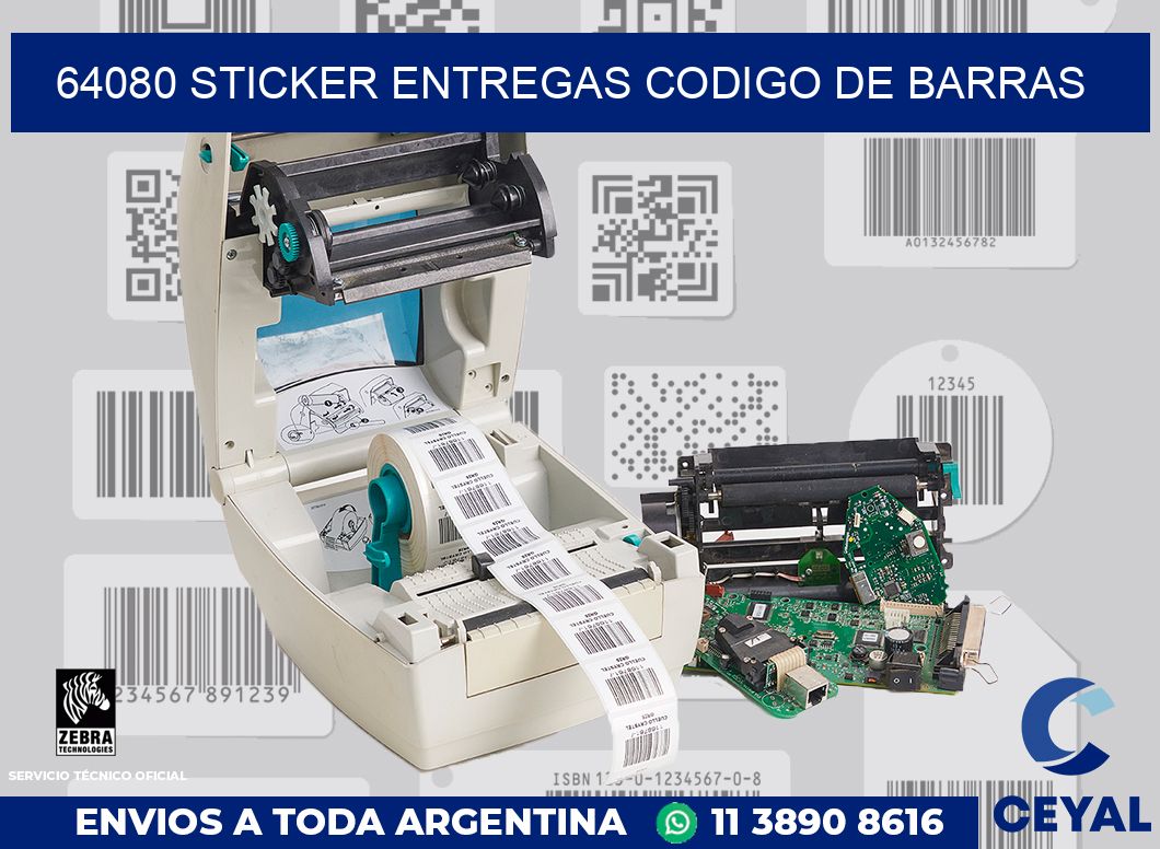 64080 STICKER ENTREGAS CODIGO DE BARRAS