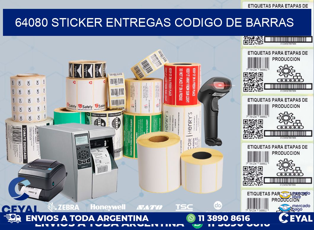 64080 STICKER ENTREGAS CODIGO DE BARRAS