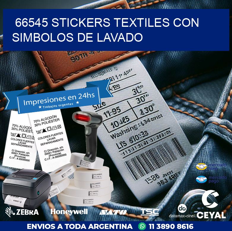 66545 STICKERS TEXTILES CON SIMBOLOS DE LAVADO