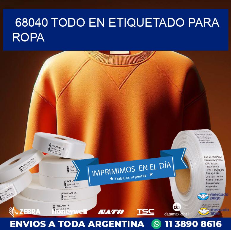 68040 TODO EN ETIQUETADO PARA ROPA