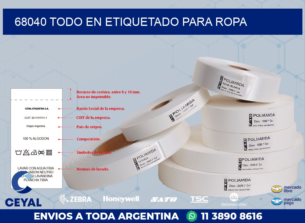 68040 TODO EN ETIQUETADO PARA ROPA