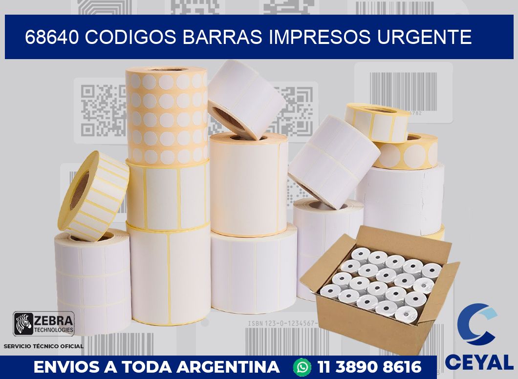 68640 CODIGOS BARRAS IMPRESOS URGENTE