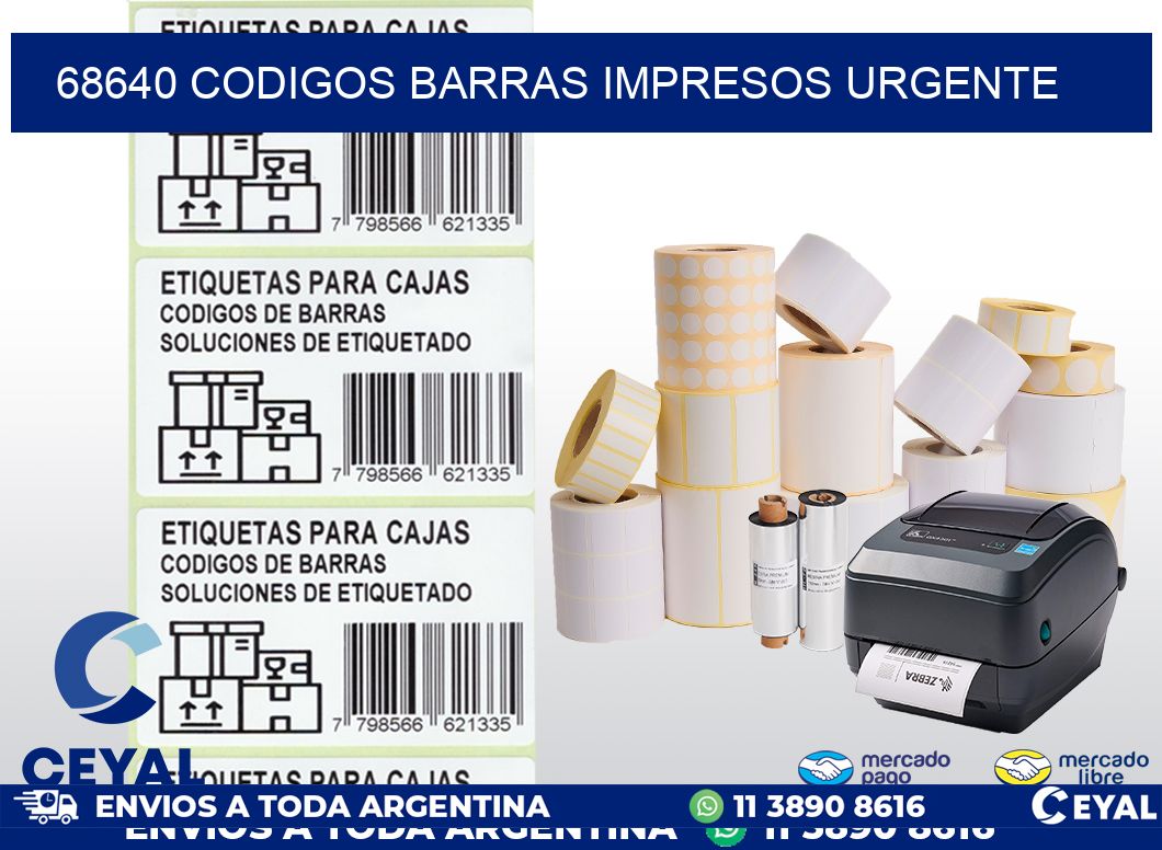 68640 CODIGOS BARRAS IMPRESOS URGENTE