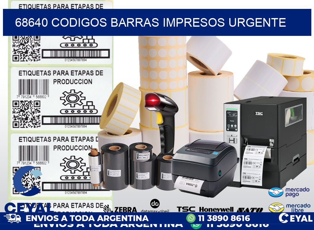 68640 CODIGOS BARRAS IMPRESOS URGENTE