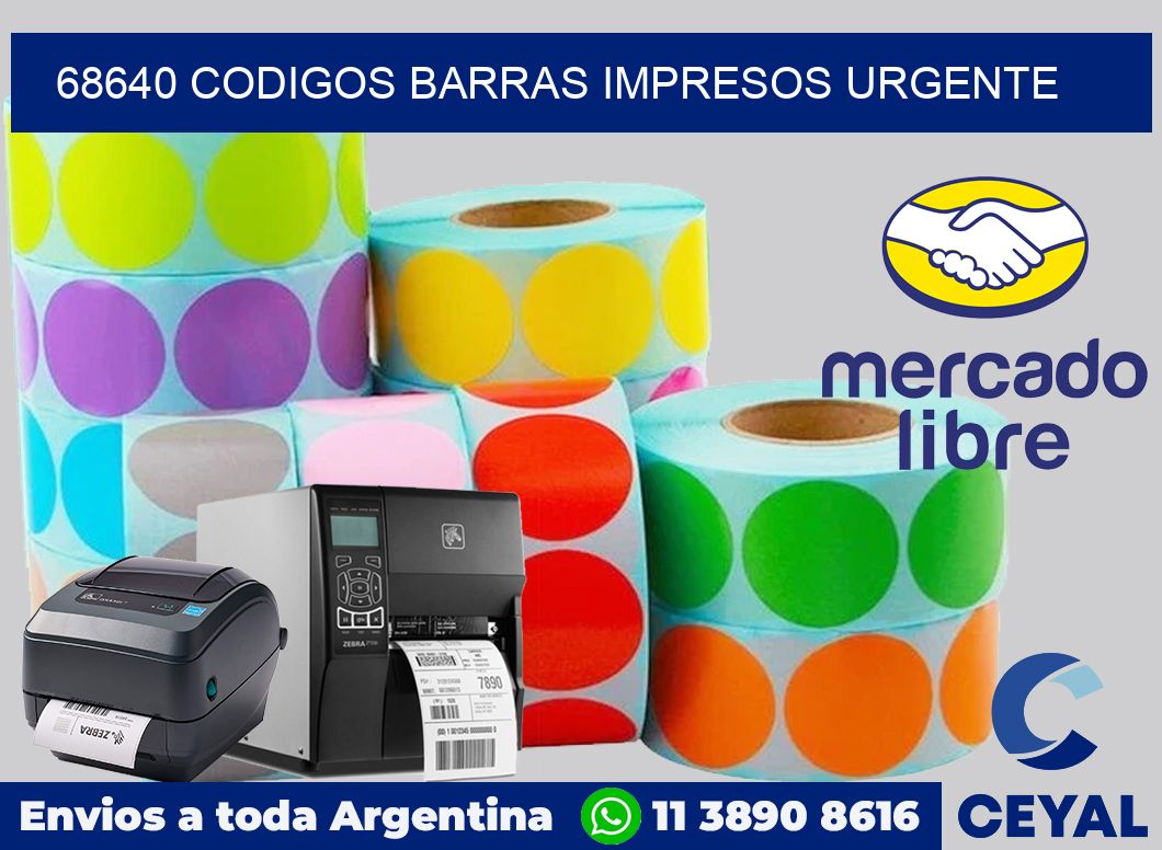 68640 CODIGOS BARRAS IMPRESOS URGENTE