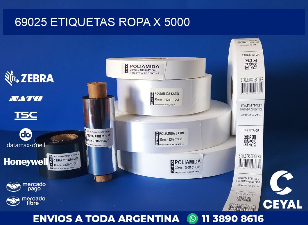 69025 ETIQUETAS ROPA X 5000