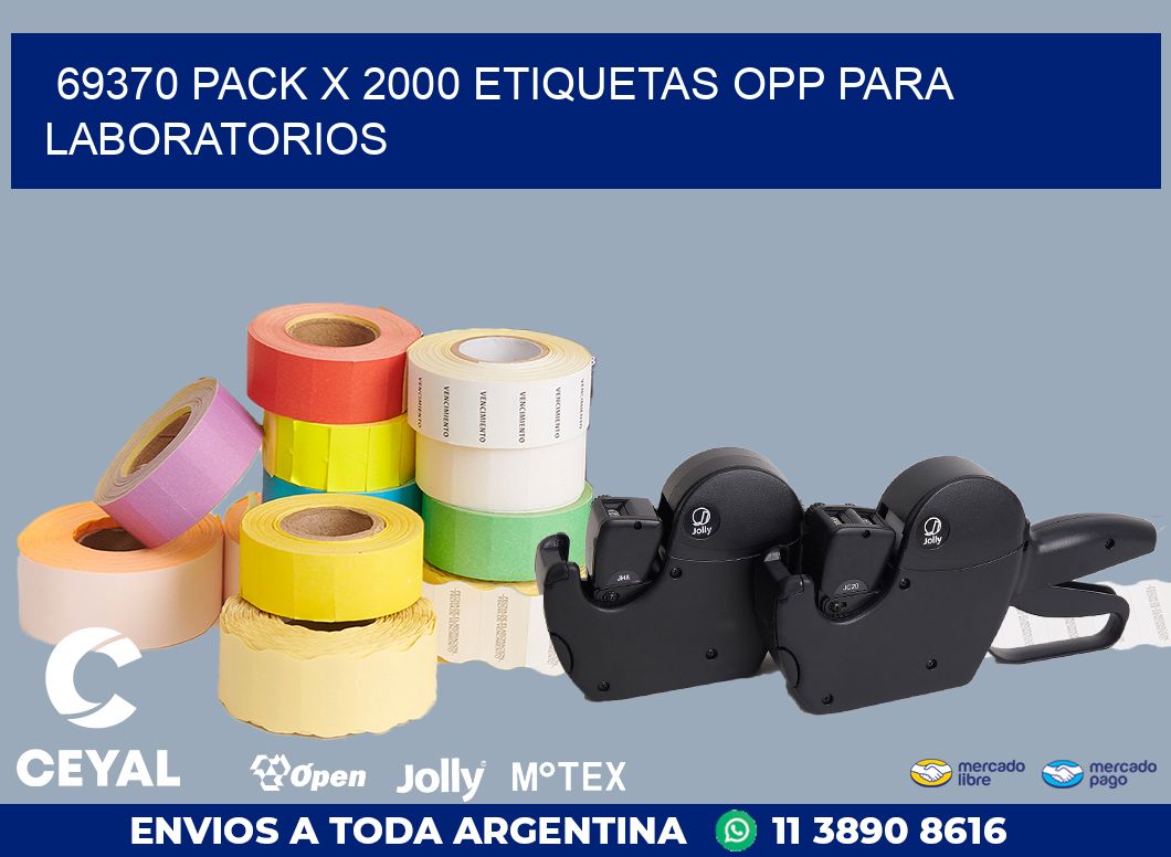69370 PACK X 2000 ETIQUETAS OPP PARA LABORATORIOS