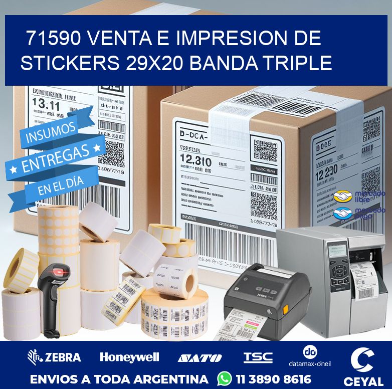 71590 VENTA E IMPRESION DE STICKERS 29X20 BANDA TRIPLE