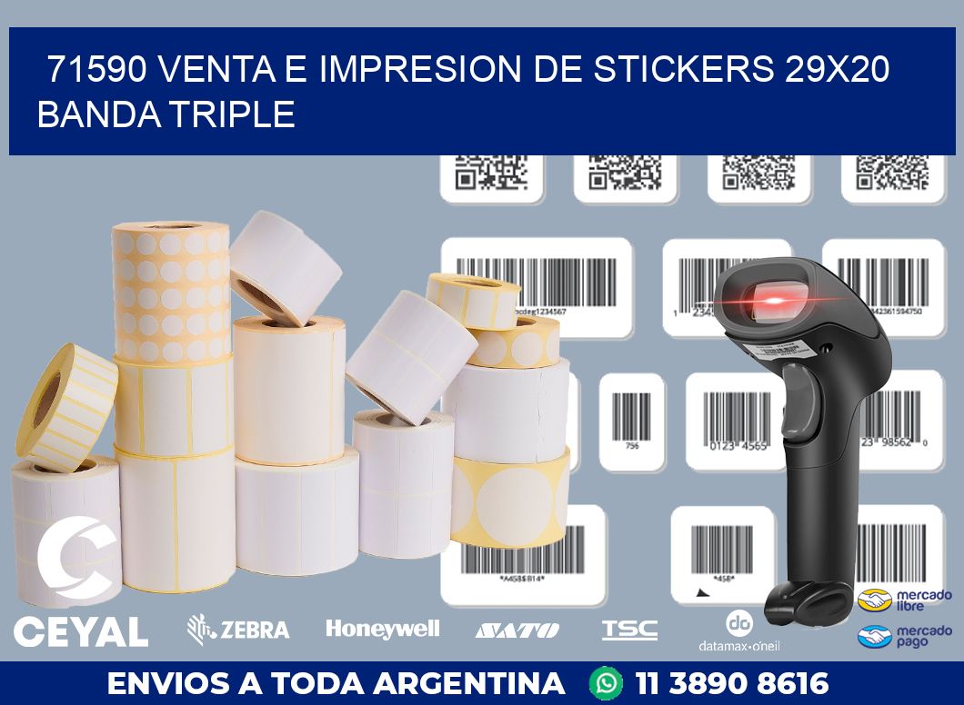 71590 VENTA E IMPRESION DE STICKERS 29X20 BANDA TRIPLE