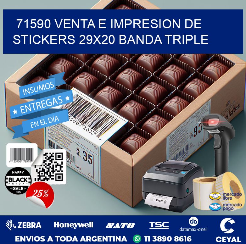 71590 VENTA E IMPRESION DE STICKERS 29X20 BANDA TRIPLE