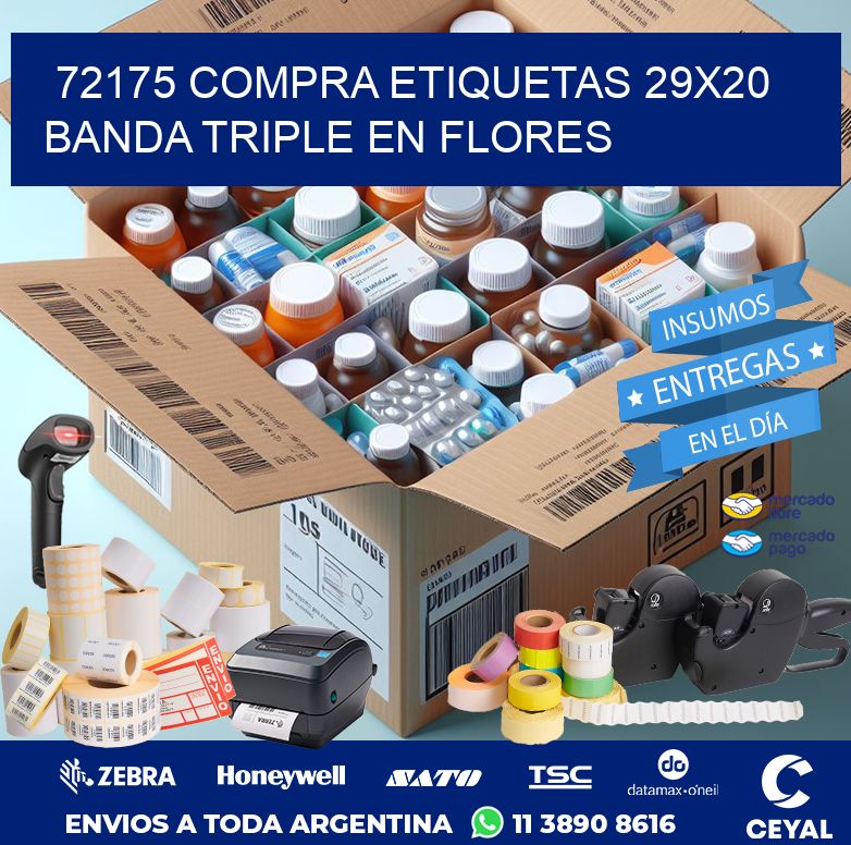 72175 COMPRA ETIQUETAS 29X20 BANDA TRIPLE EN FLORES