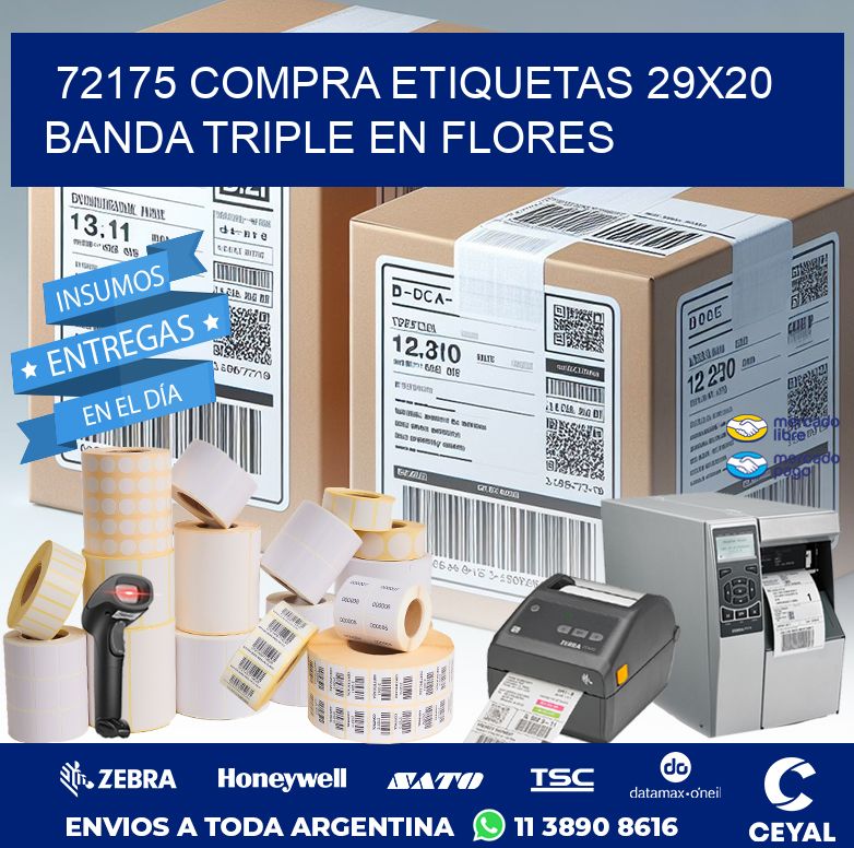 72175 COMPRA ETIQUETAS 29X20 BANDA TRIPLE EN FLORES