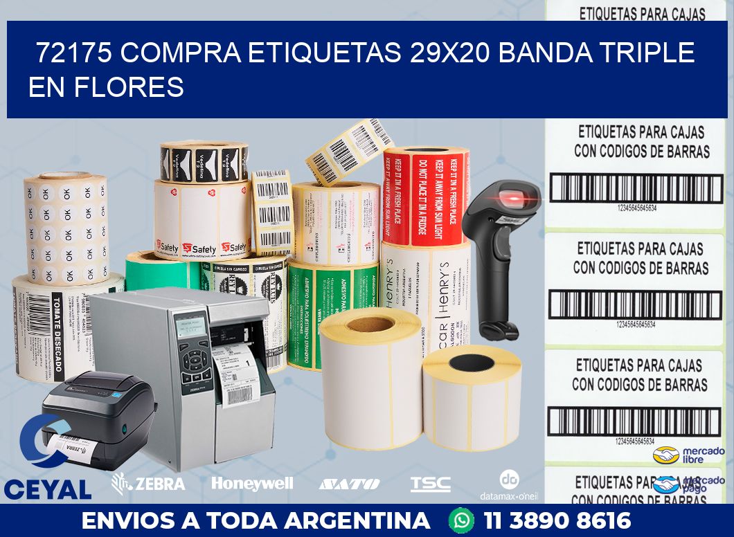 72175 COMPRA ETIQUETAS 29X20 BANDA TRIPLE EN FLORES