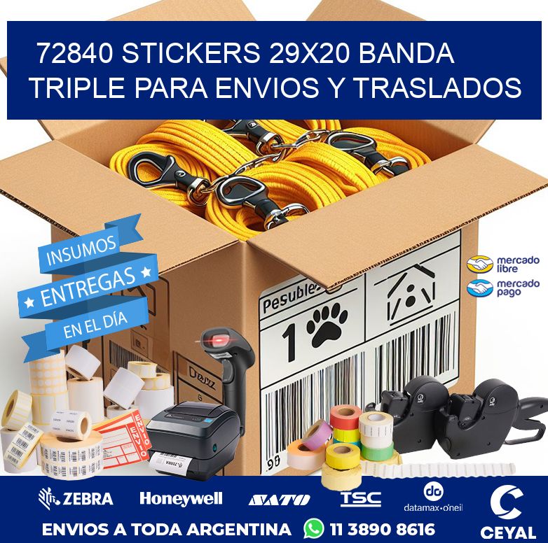 72840 STICKERS 29X20 BANDA TRIPLE PARA ENVIOS Y TRASLADOS