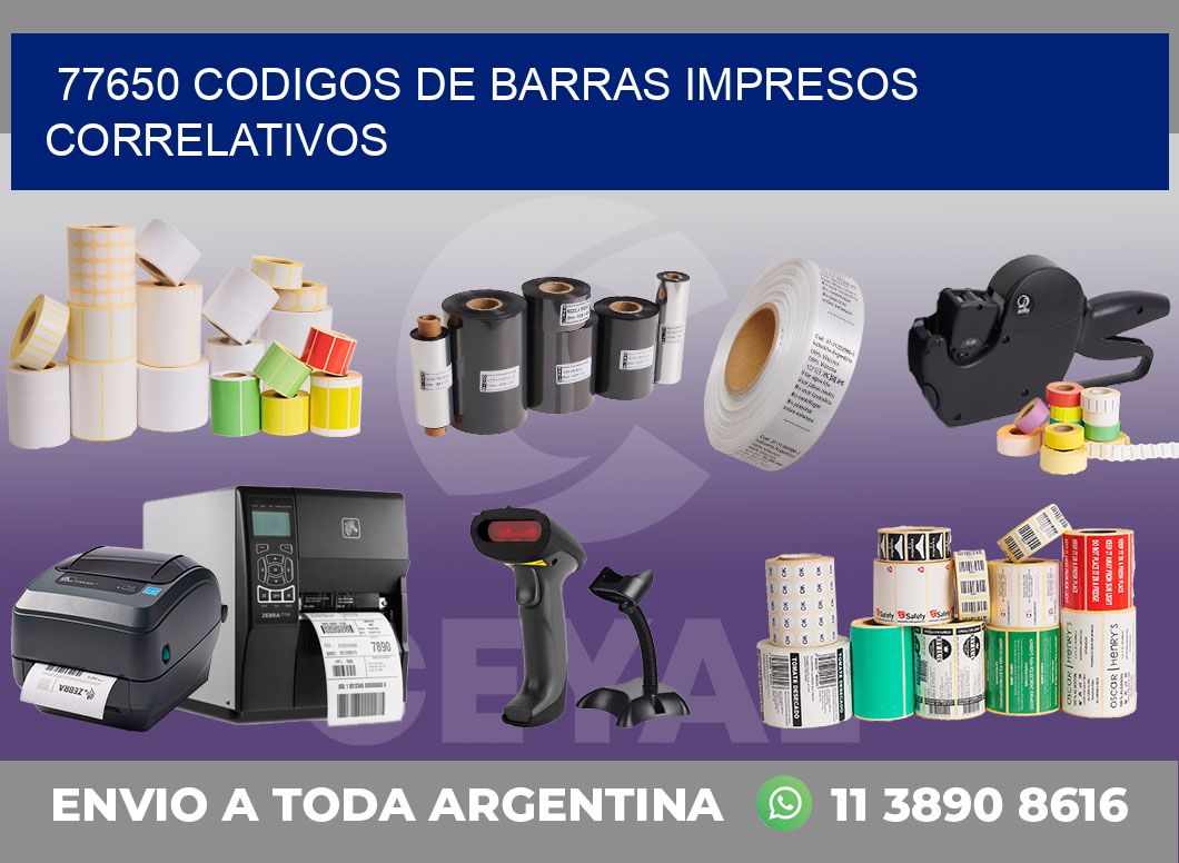 77650 codigos de barras impresos correlativos