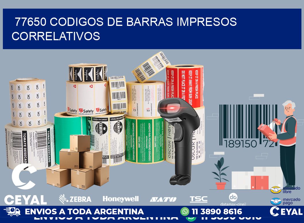 77650 codigos de barras impresos correlativos