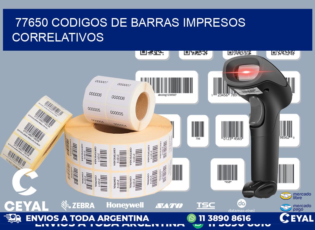 77650 codigos de barras impresos correlativos