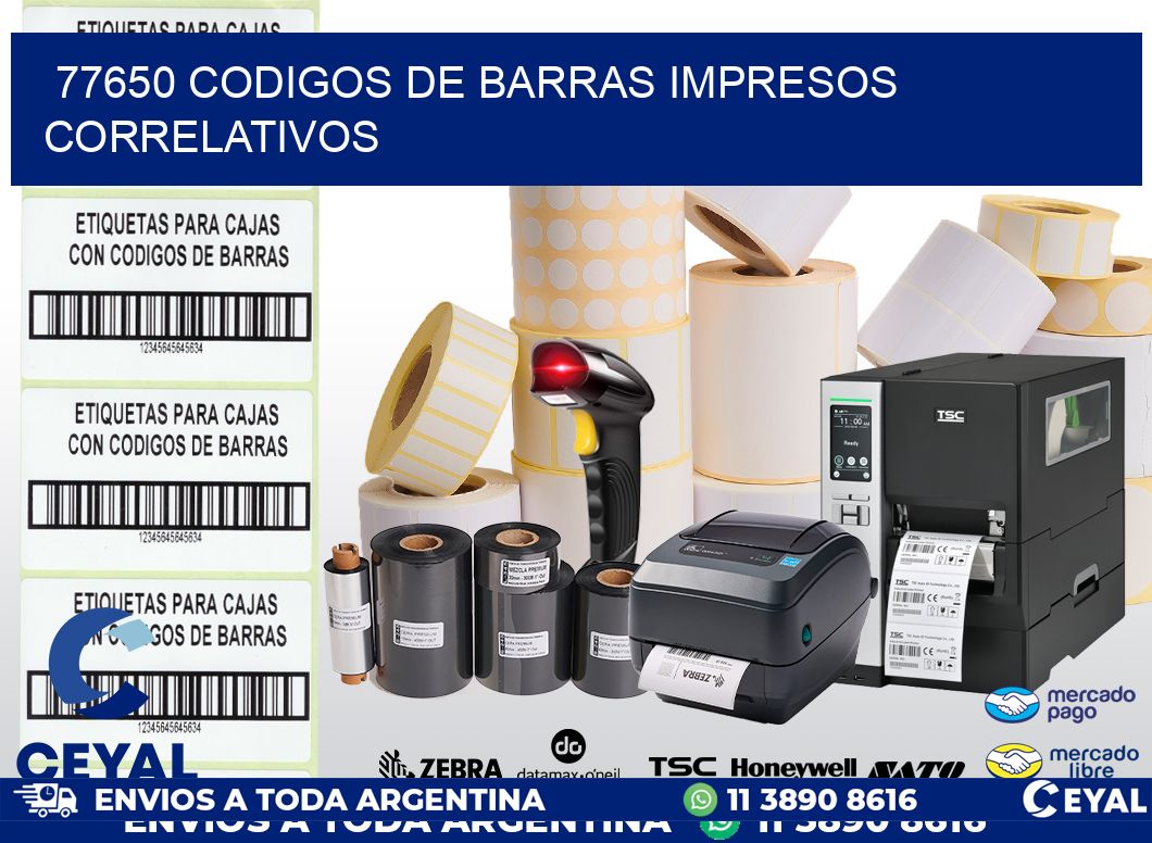 77650 codigos de barras impresos correlativos