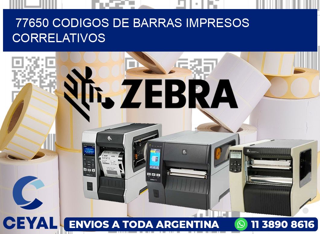 77650 codigos de barras impresos correlativos