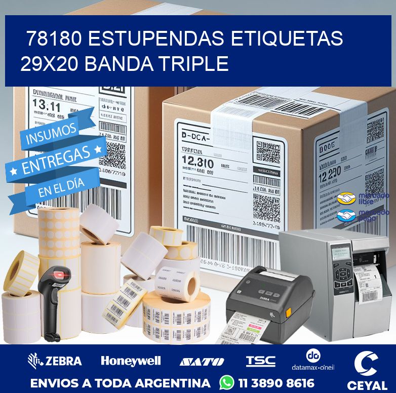 78180 ESTUPENDAS ETIQUETAS 29X20 BANDA TRIPLE