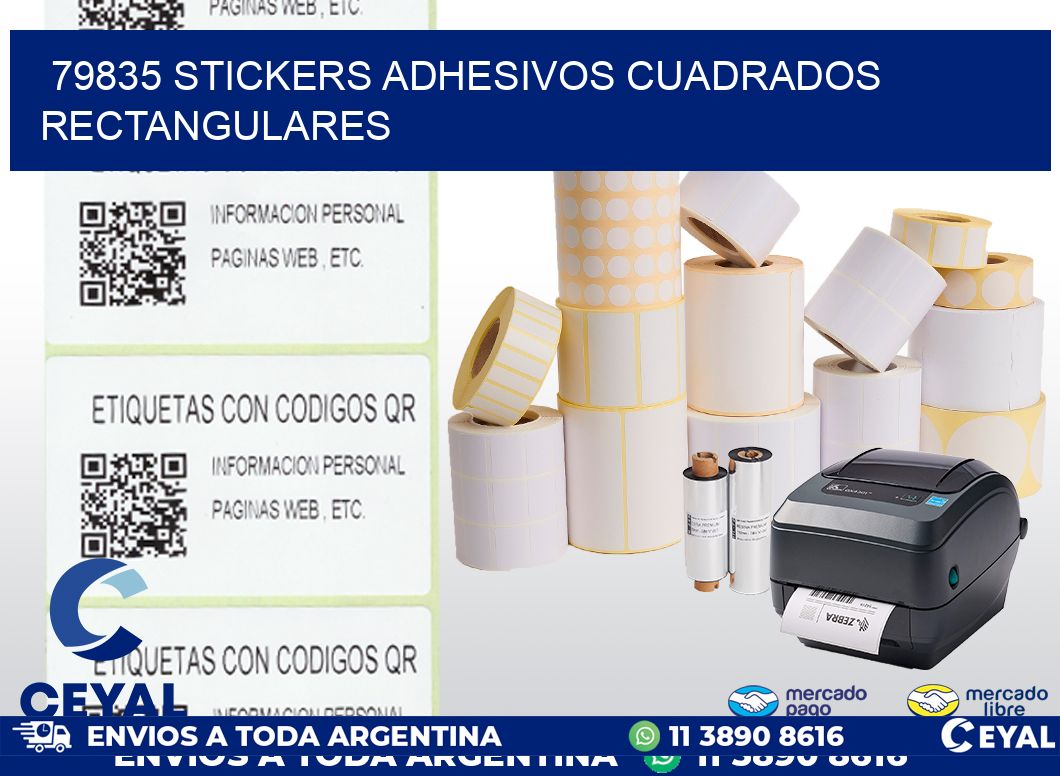 79835 stickers adhesivos cuadrados rectangulares
