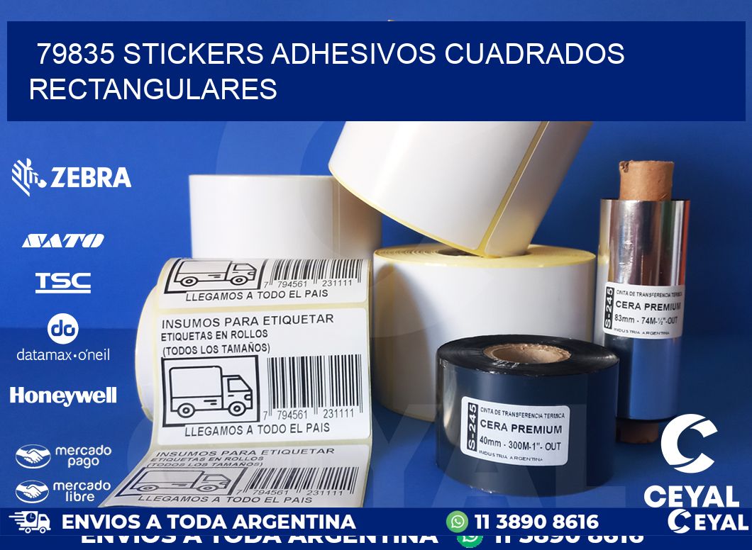 79835 stickers adhesivos cuadrados rectangulares