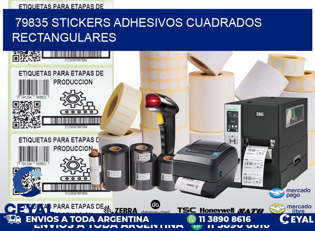 79835 stickers adhesivos cuadrados rectangulares