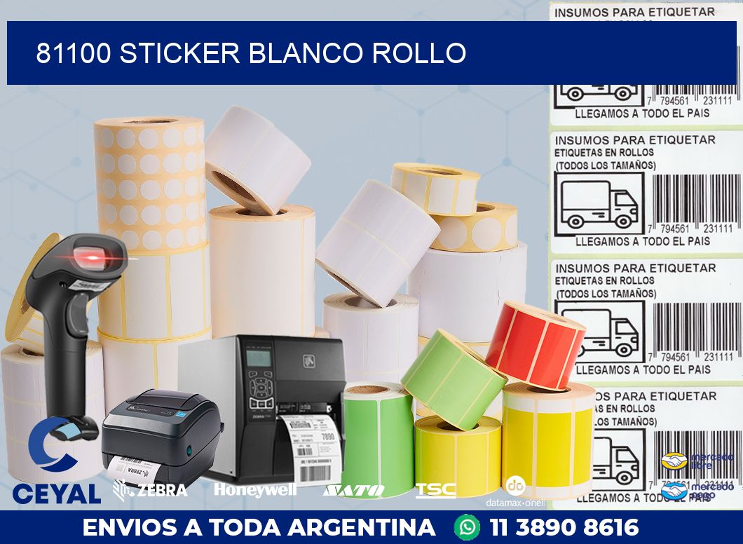 81100 sticker blanco rollo