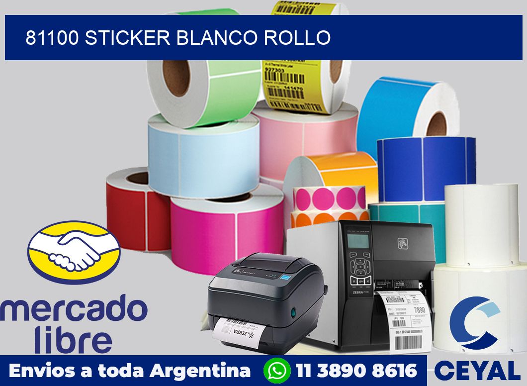 81100 sticker blanco rollo