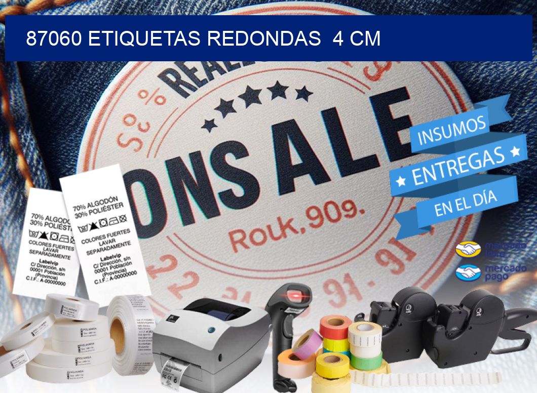 87060 ETIQUETAS REDONDAS  4 CM