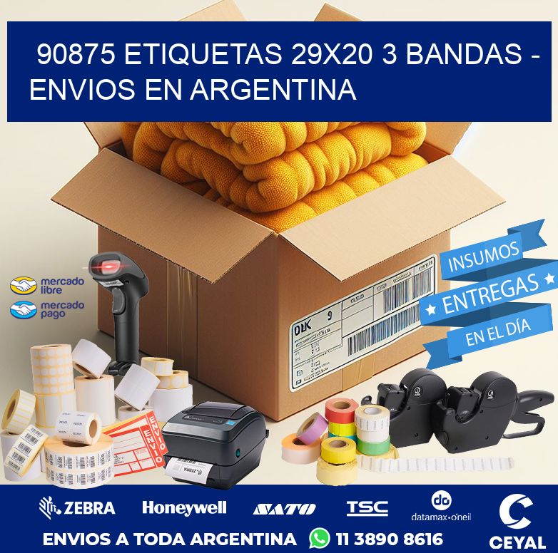 90875 ETIQUETAS 29X20 3 BANDAS - ENVIOS EN ARGENTINA