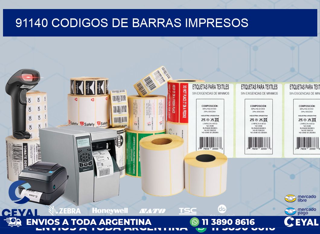 91140 codigos de barras impresos