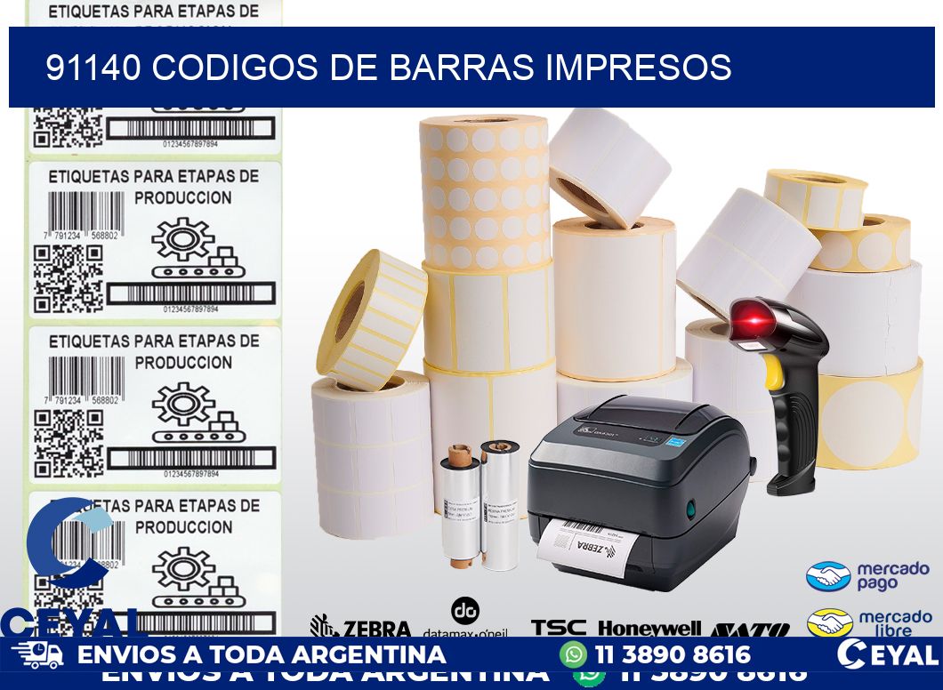 91140 codigos de barras impresos