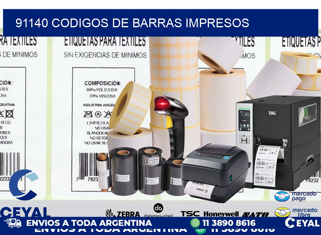 91140 codigos de barras impresos
