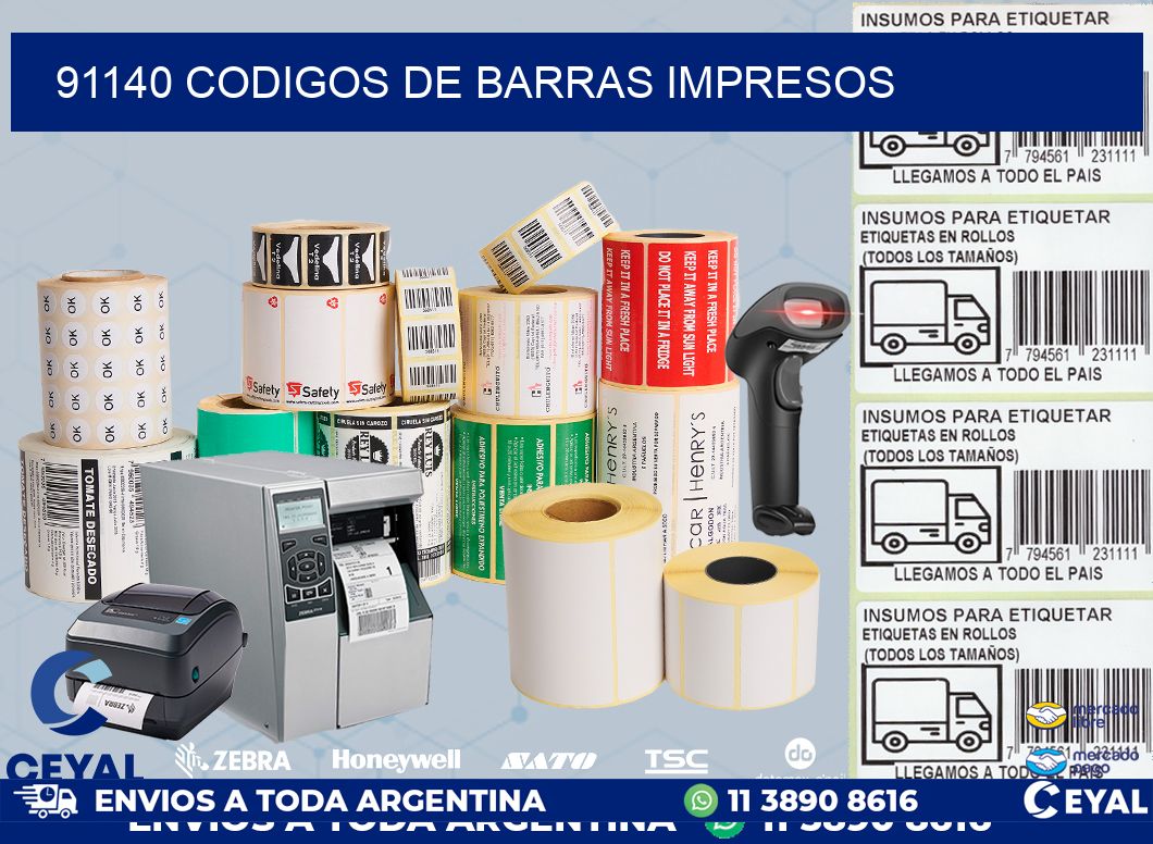 91140 codigos de barras impresos