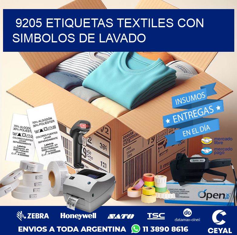 9205 ETIQUETAS TEXTILES CON SIMBOLOS DE LAVADO